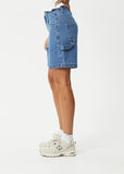 Afends Emilie Hemp Denim Workwear Short - Worn Blue | Keel Surf & Supply