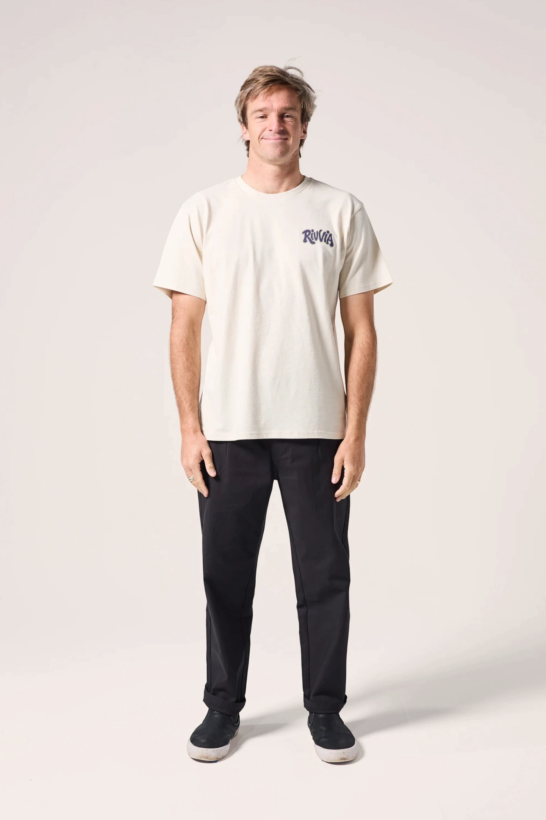 Keel Surf & Supply Big Drop T-Shirt in bone colour, made from cotton. Features a retro graphic on the back.