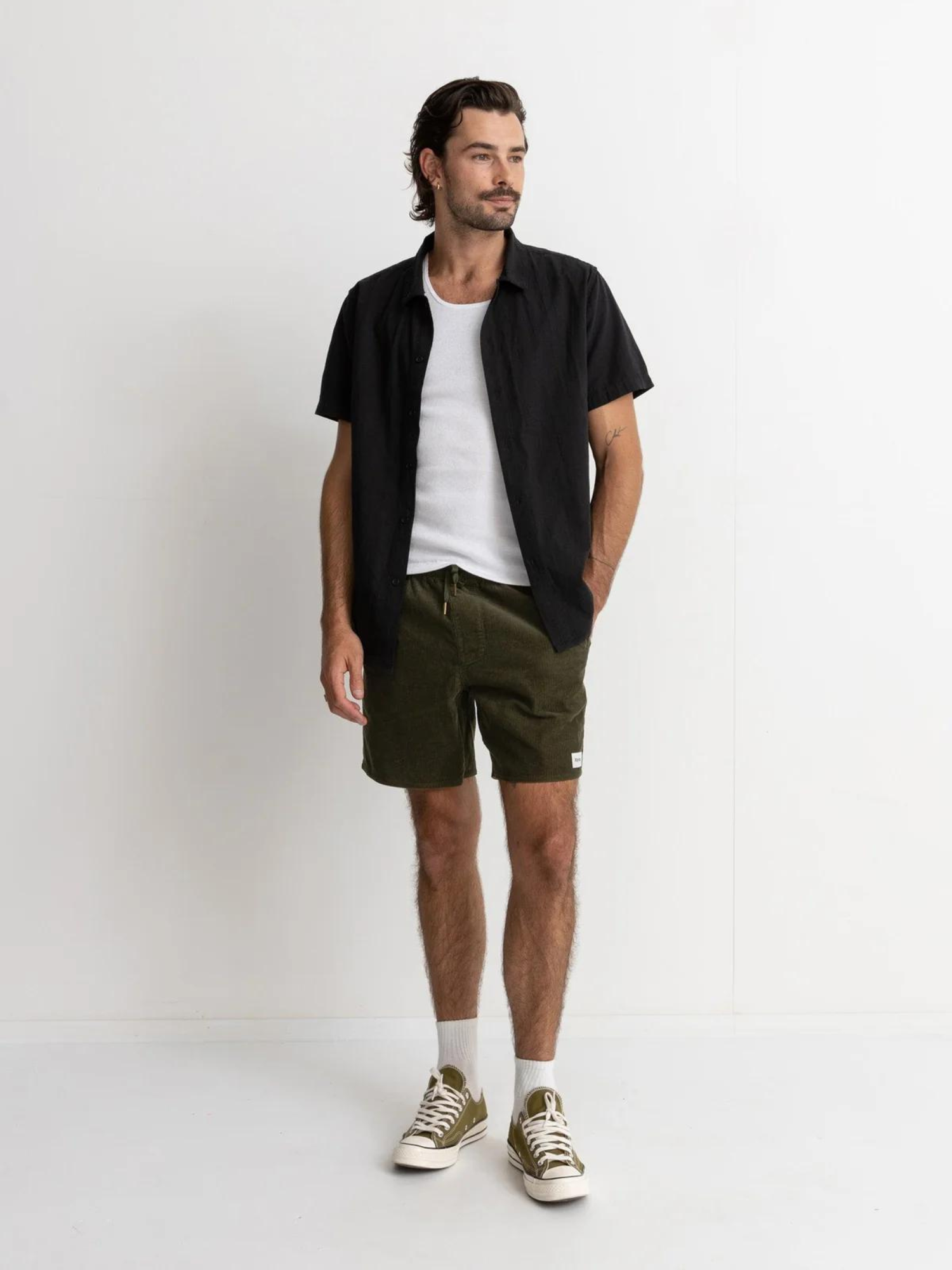 Rhythm Classic Cord Jam - Olive - Keel Surf & Supply