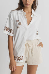 Rhythm Joelene Short Sleeve Shirt White