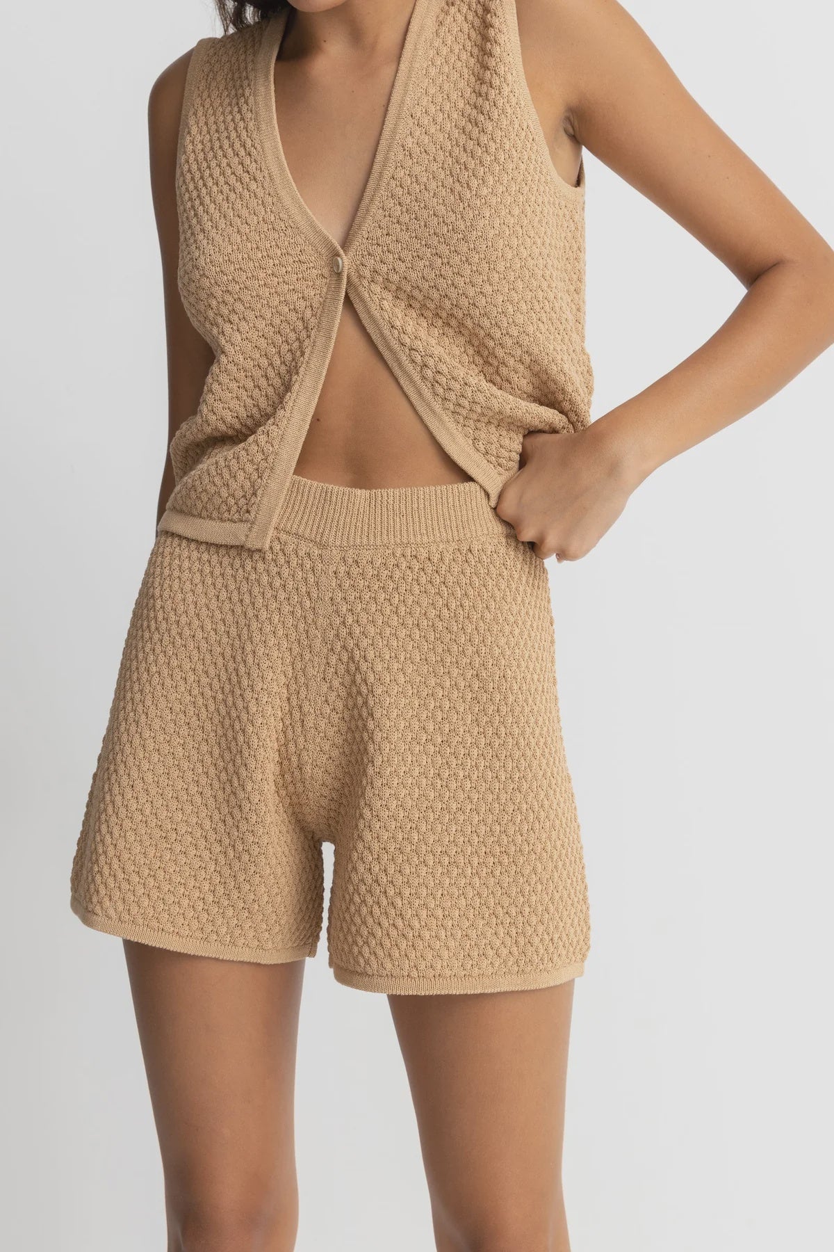 Rhythm Joni Relaxed Knit Short Sand Orange