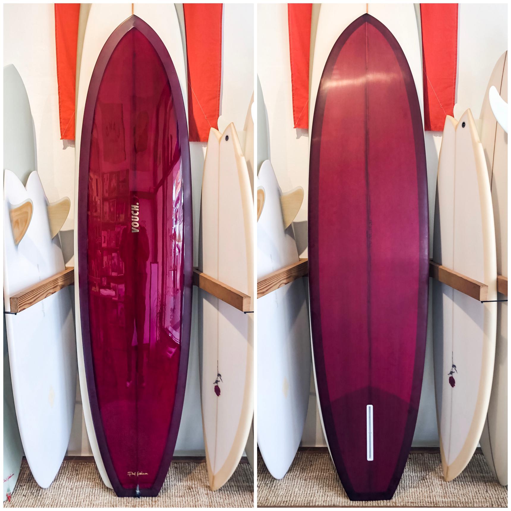7'6" ROLLED VEE #3 ~ Burgundy-Keel Surf & Supply