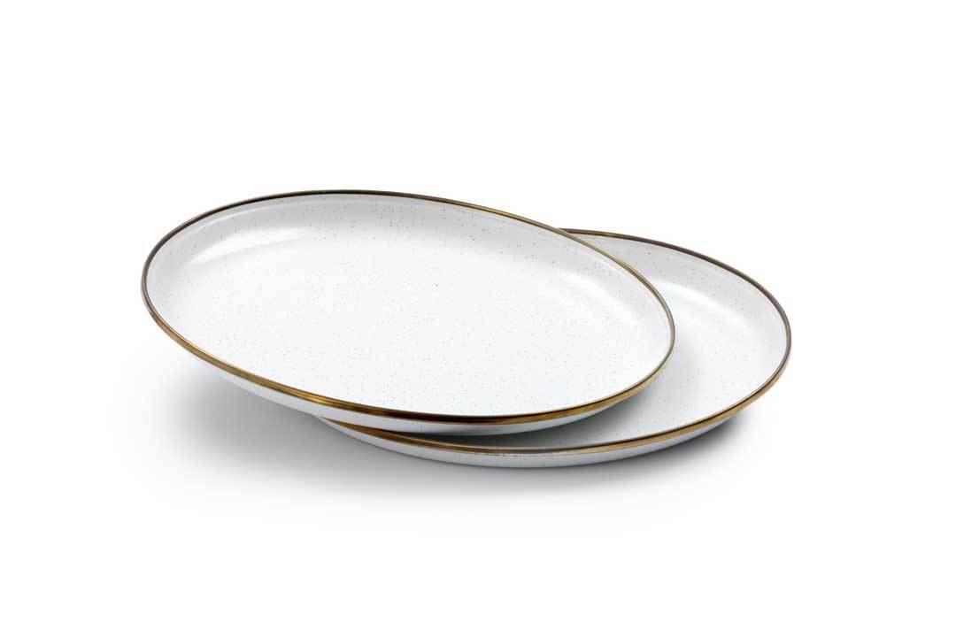 Barebones Enamel Deep Plate Set ~ Eggshell-Keel Surf & Supply