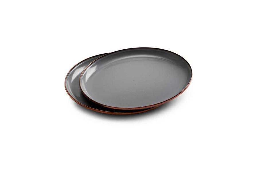 Barebones Enamel Deep Plate Set ~ Slate Grey-Keel Surf & Supply