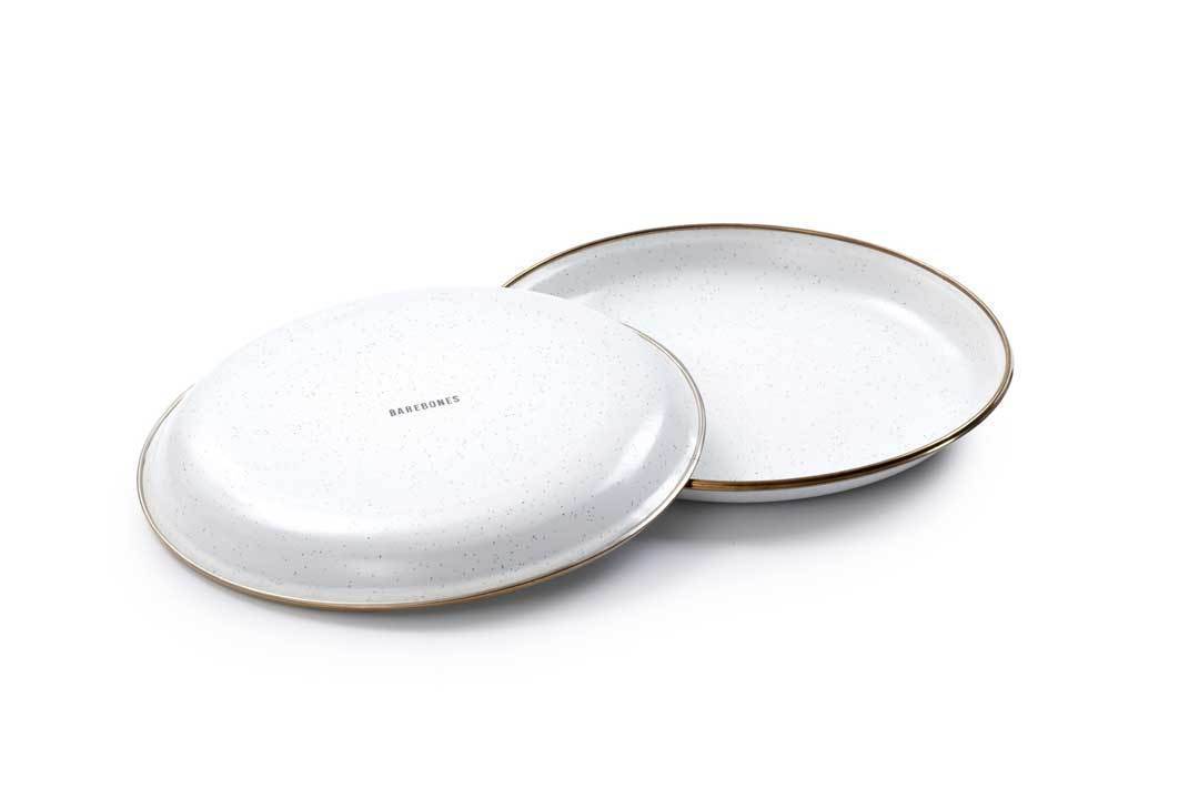 Barebones Enamel Salad Plate Set ~ Eggshell-Keel Surf & Supply