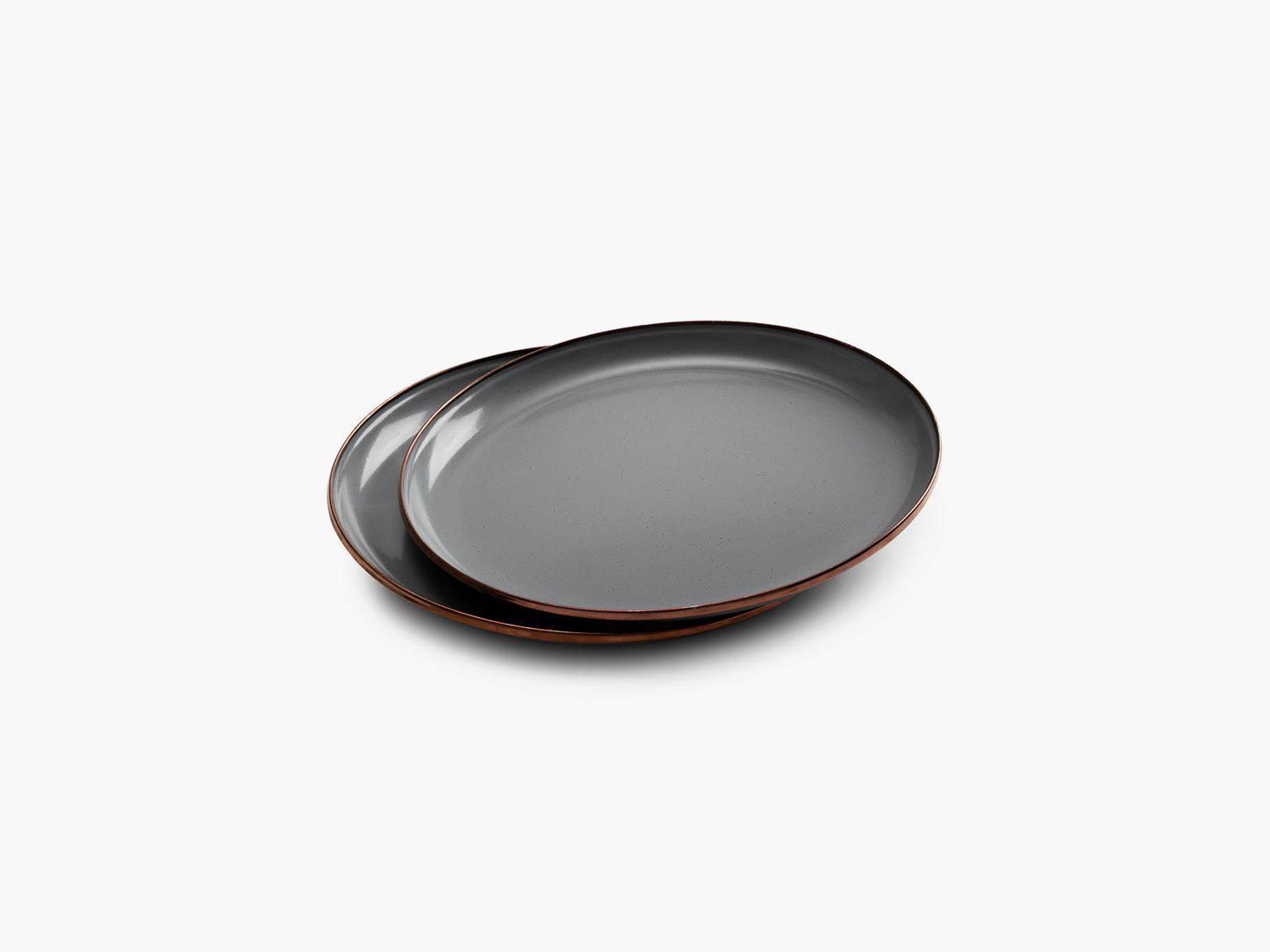 Barebones Enamel Salad Plate Set ~ Slate Grey-Keel Surf & Supply