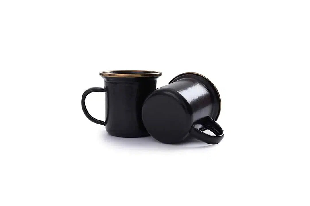 Barebones Enamel Espresso Cup Set of 2 ~ Charcoal