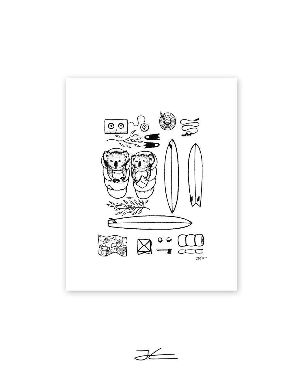 Camping Koalas Print ~ JONAS CLAESSON-Keel Surf & Supply