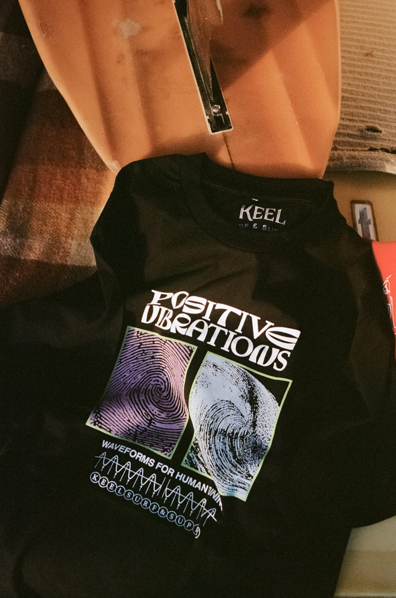 Keel Positive Vibrations Tee ~ Black-Keel Surf & Supply