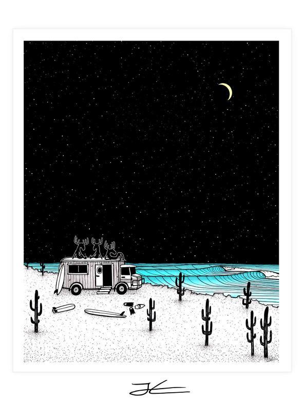 Moose Night Out Print ~ JONAS CLAESSON-Keel Surf & Supply
