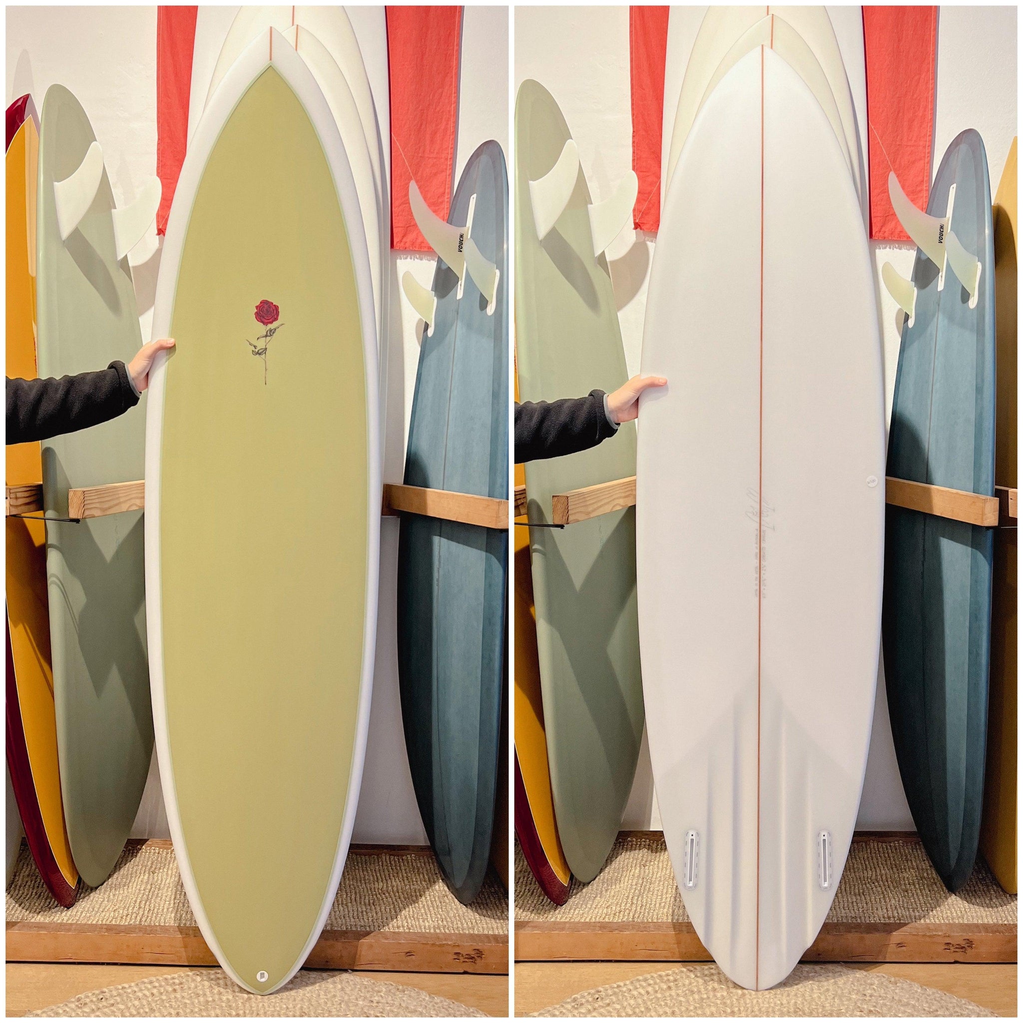 Petal to the Metal 6'11" Charlotte Charger ~ Khaki / Clear-Keel Surf & Supply
