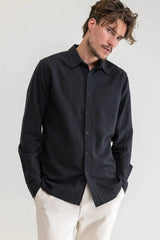 RHYTHM CLASSIC LINEN LS SHIRT ~ VINTAGE BLACK-Keel Surf & Supply