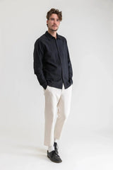 RHYTHM CLASSIC LINEN LS SHIRT ~ VINTAGE BLACK-Keel Surf & Supply