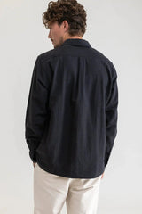 RHYTHM CLASSIC LINEN LS SHIRT ~ VINTAGE BLACK-Keel Surf & Supply