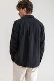 RHYTHM CLASSIC LINEN LS SHIRT ~ VINTAGE BLACK-Keel Surf & Supply