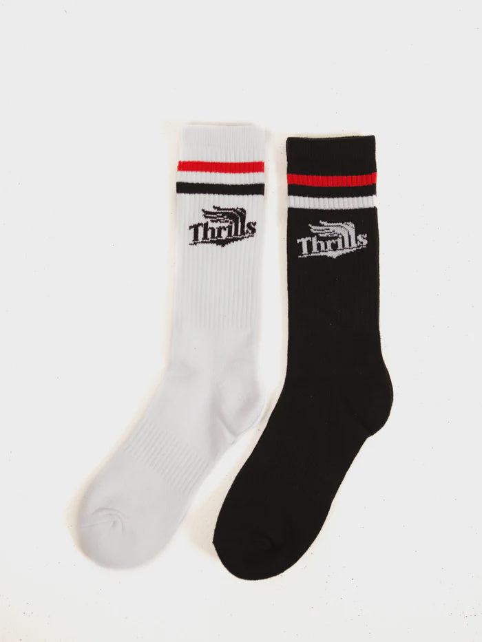 KING OF PARADISE 2 PACK SOCK BLACK-WHITE