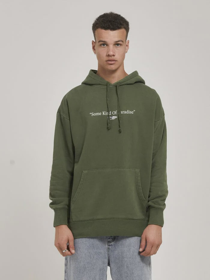 SOME KIND OF PARADISE SLOUCH PULL ON HOOD KIWI GREEN