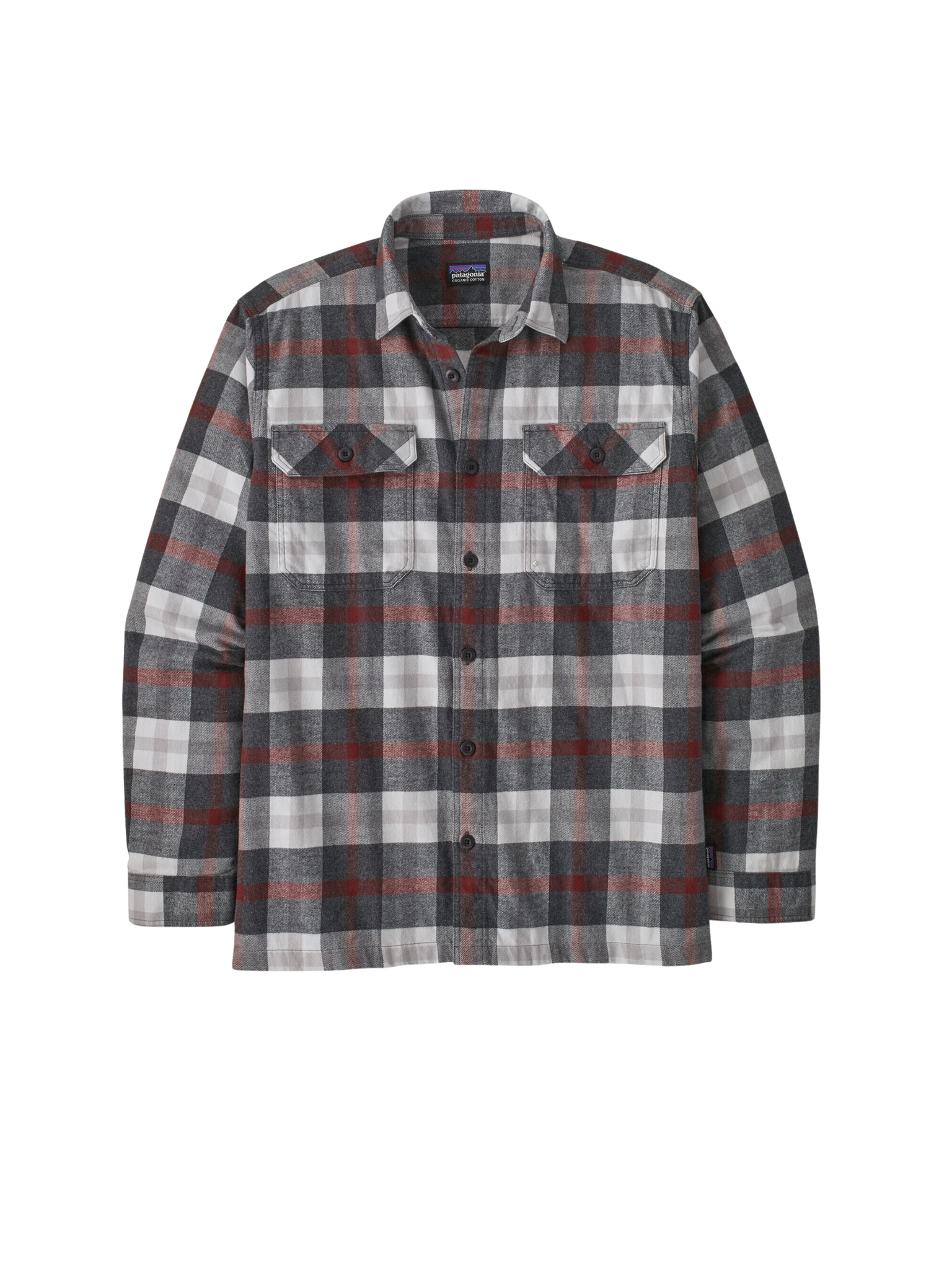 Patagonia Long-Sleeved Organic Cotton Midweight Fjord Flannel Shirt Ink Black 