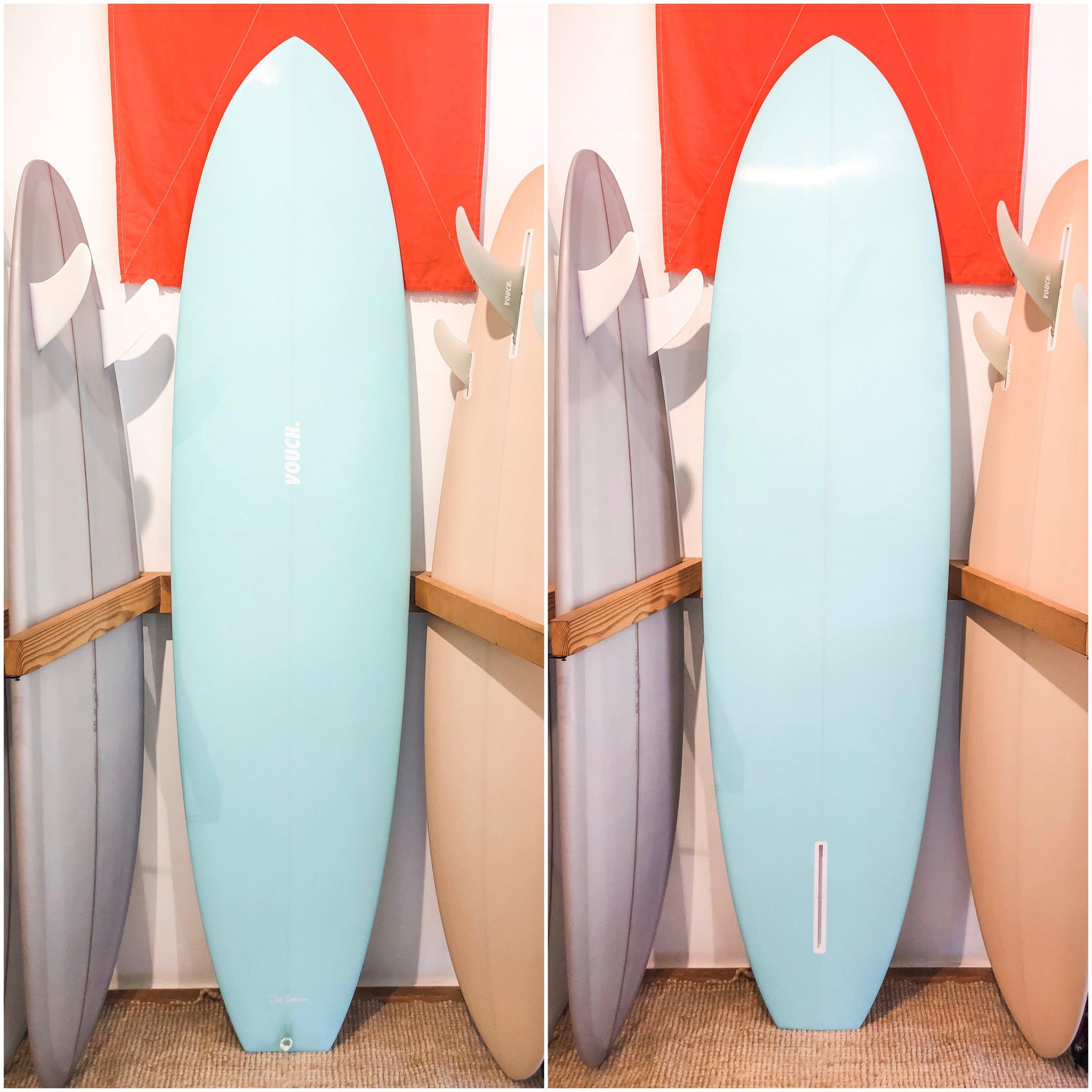 VOUCH 7'6" ROLLED VEE #3 ~ AQUA PIGMENT-Keel Surf & Supply