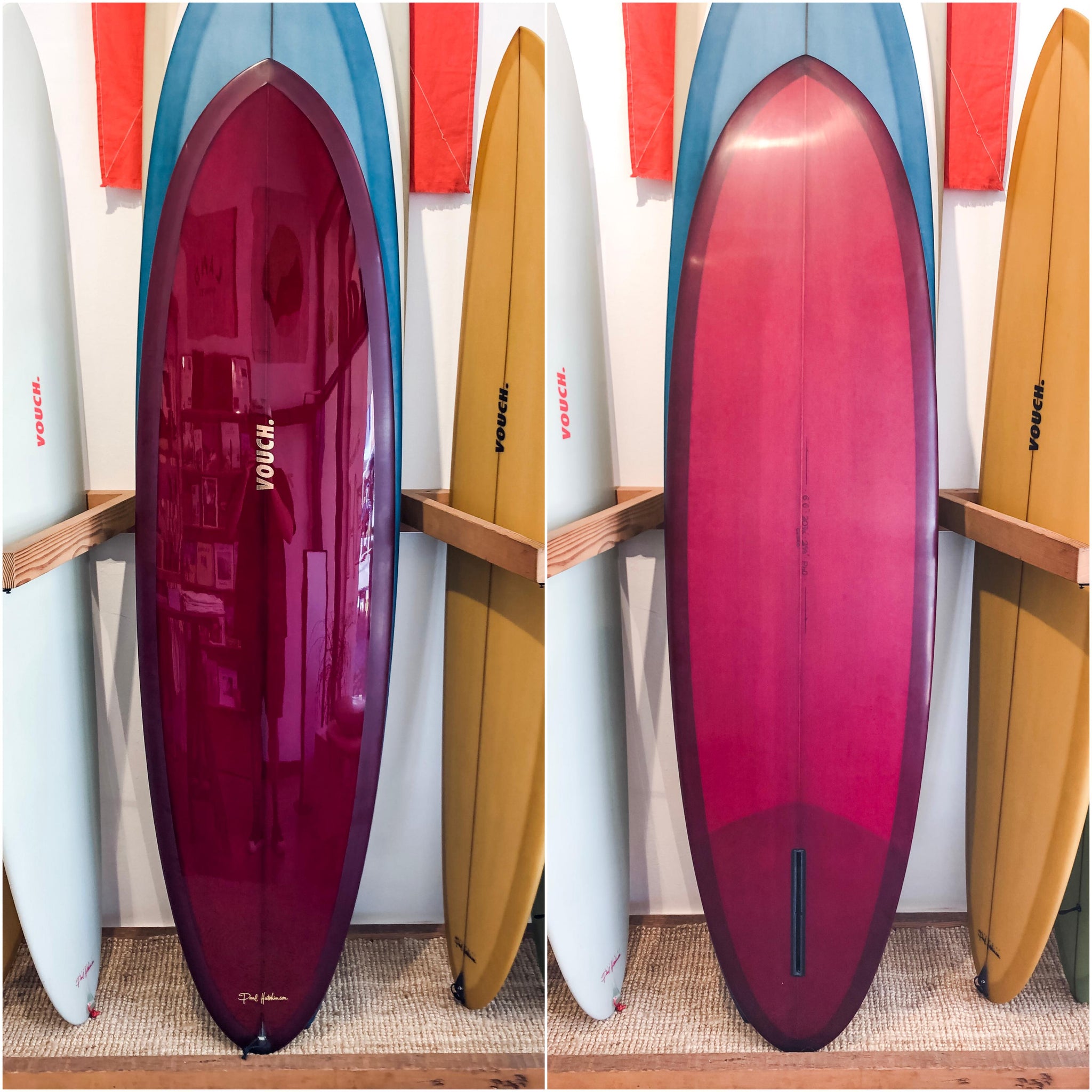 Vouch 6'6" Evo ~ Burgundy Polished-Keel Surf & Supply