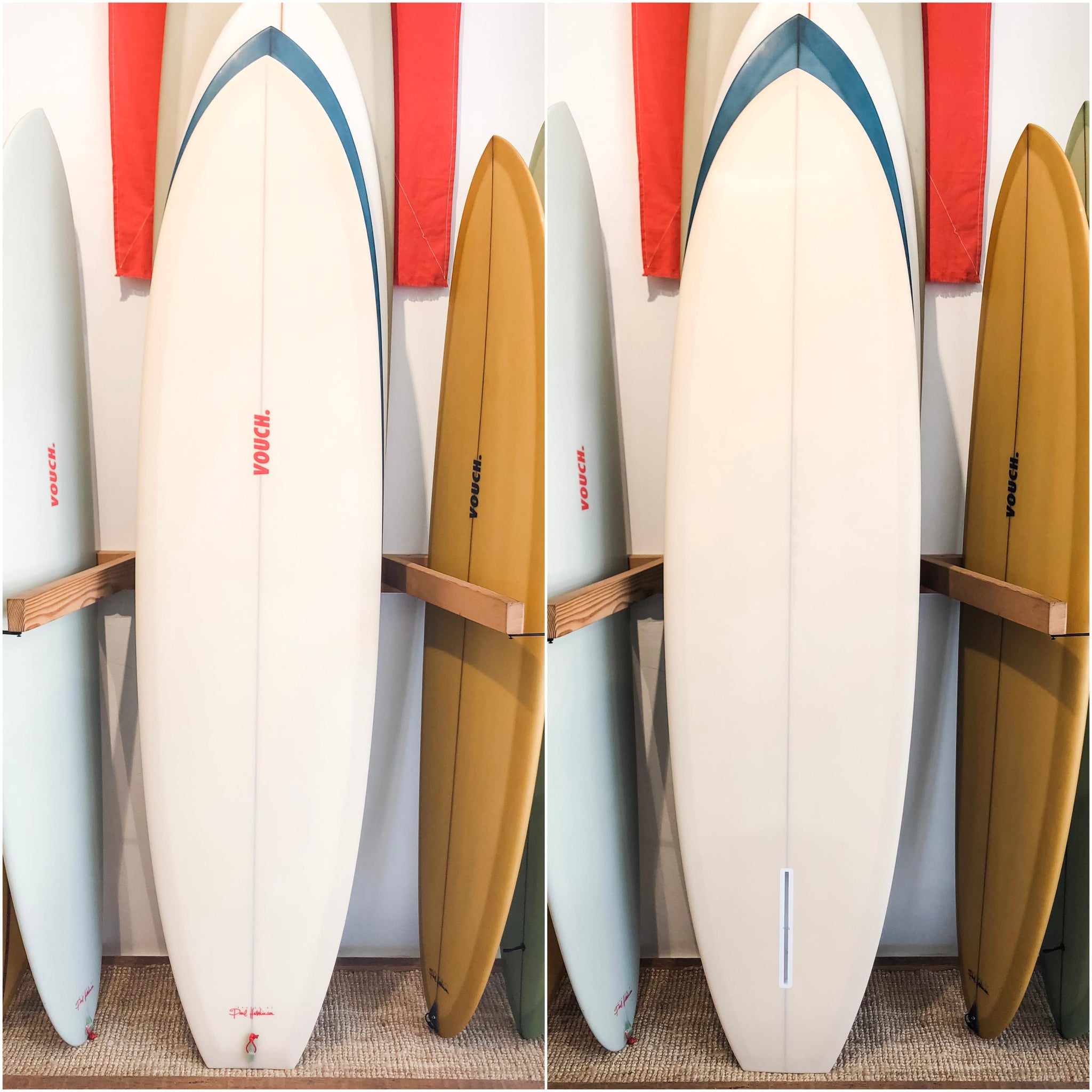 Vouch 7'2" ROLLED VEE #3 ~ Ivory-Keel Surf & Supply