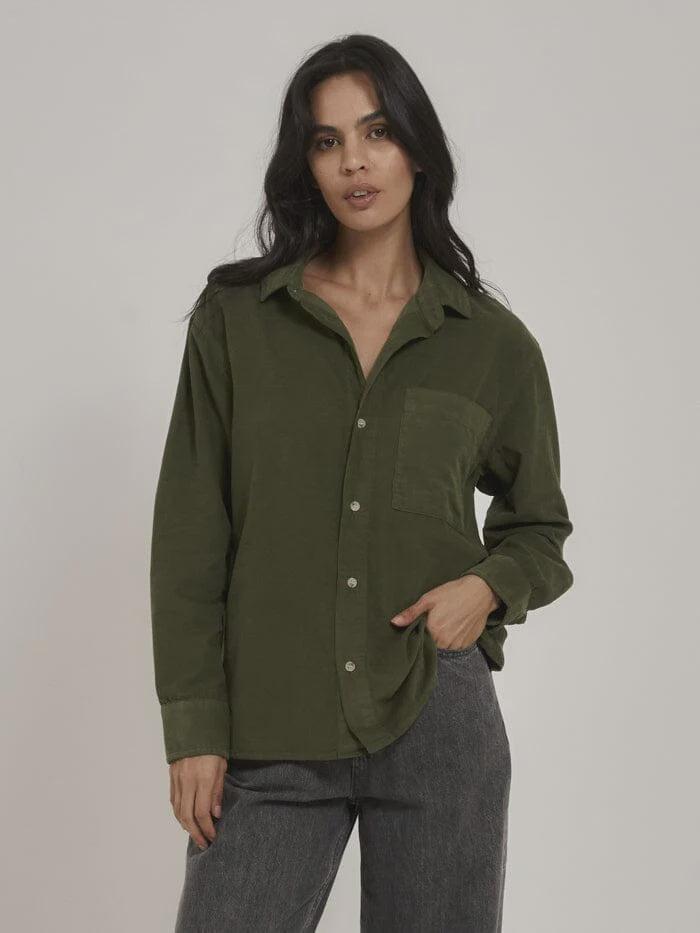 WILLOW CORD SHIRT KIWI GREEN