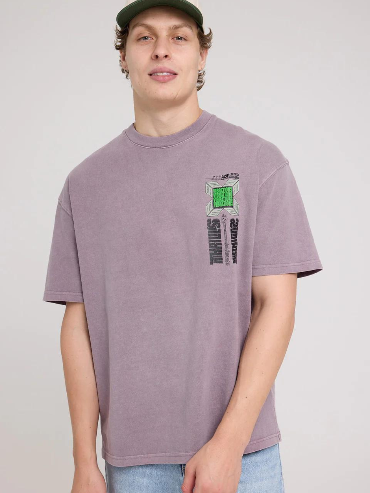 Thrills Vibrations Box Fit Oversize Tee ~ Mineral Grey