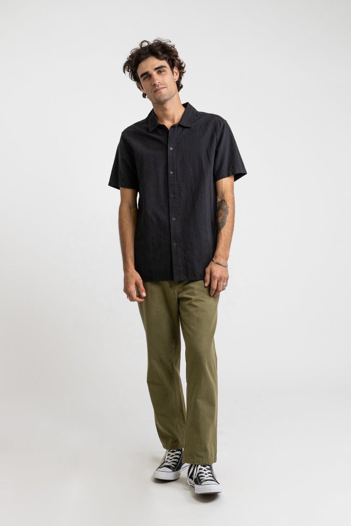 Rhythm Classic Linen SS Shirt ~ Vintage Black-Keel Surf & Supply